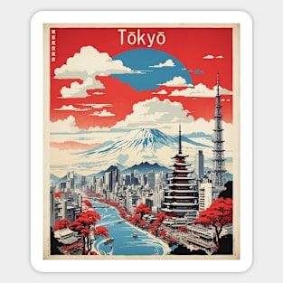 Tokyo Japan Vintage Poster Tourism 5 Sticker